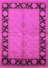 Machine Washable Oriental Pink Industrial Rug, wshurb3056pnk