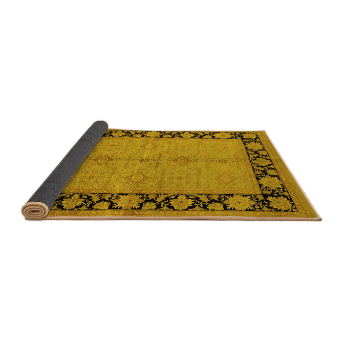 Sideview of Oriental Yellow Industrial Rug, urb3056yw
