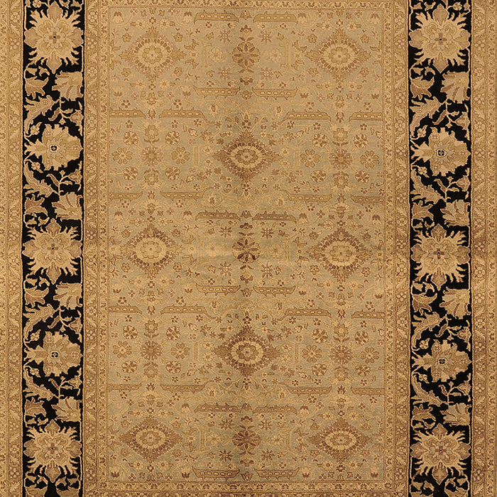 Machine Washable Oriental Brown Industrial Rug, wshurb3056brn