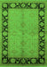 Machine Washable Oriental Green Industrial Area Rugs, wshurb3056grn