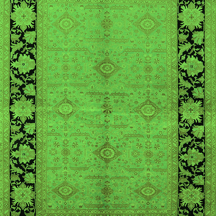 Machine Washable Oriental Green Industrial Area Rugs, wshurb3056grn