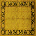 Square Oriental Yellow Industrial Rug, urb3056yw