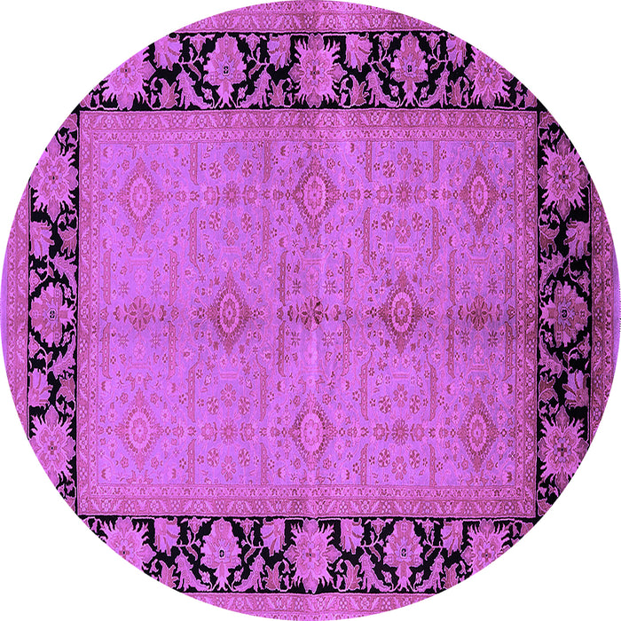 Round Oriental Purple Industrial Rug, urb3056pur