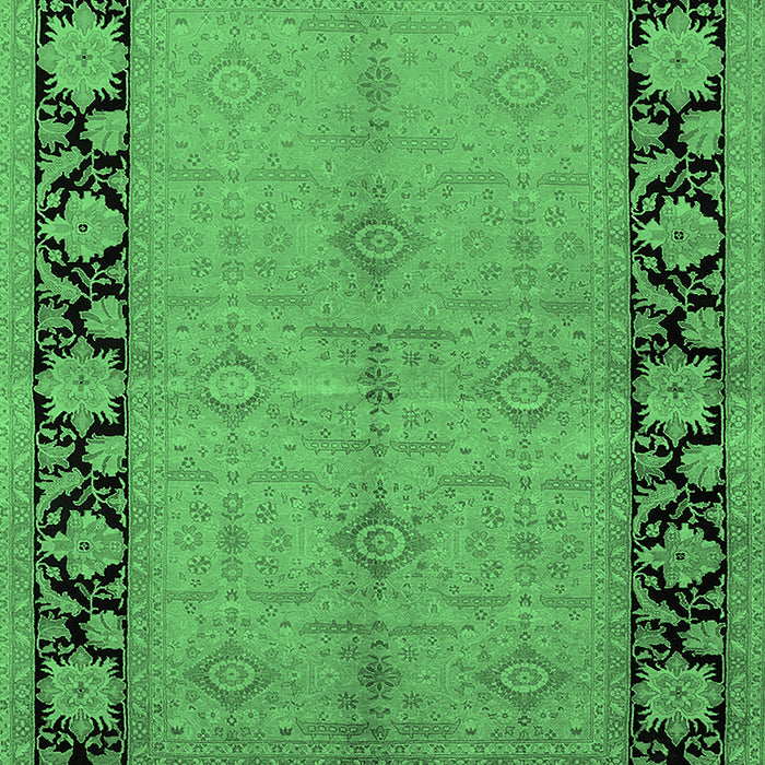 Machine Washable Oriental Emerald Green Industrial Area Rugs, wshurb3056emgrn