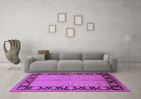 Machine Washable Oriental Purple Industrial Rug, wshurb3056pur