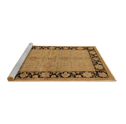 Sideview of Machine Washable Oriental Brown Industrial Rug, wshurb3056brn