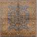 Square Mid-Century Modern Reddish Brown Oriental Rug, urb3057