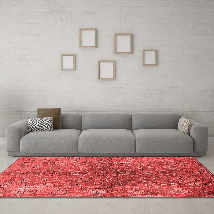 Industrial Red Washable Rugs