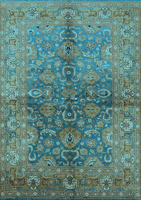 Oriental Light Blue Industrial Rug, urb3057lblu