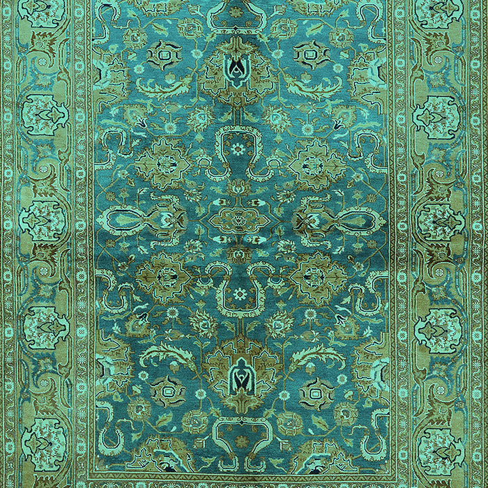 Machine Washable Oriental Turquoise Industrial Area Rugs, wshurb3057turq