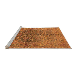 Sideview of Machine Washable Oriental Orange Industrial Area Rugs, wshurb3057org