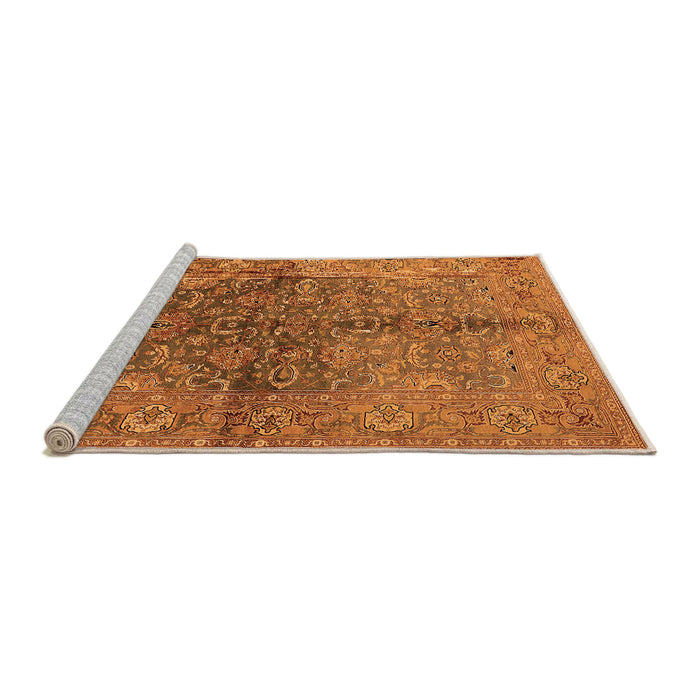 Sideview of Machine Washable Oriental Orange Industrial Area Rugs, wshurb3057org