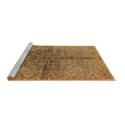 Sideview of Machine Washable Oriental Brown Industrial Rug, wshurb3057brn