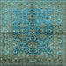 Square Oriental Light Blue Industrial Rug, urb3057lblu