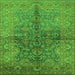 Square Oriental Green Industrial Rug, urb3057grn