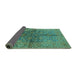 Sideview of Oriental Turquoise Industrial Rug, urb3057turq