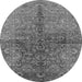 Round Oriental Gray Industrial Rug, urb3057gry