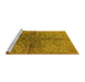 Sideview of Machine Washable Oriental Yellow Industrial Rug, wshurb3057yw