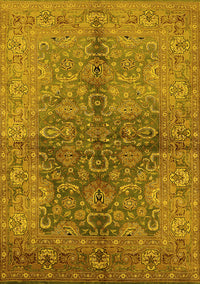 Oriental Yellow Industrial Rug, urb3057yw