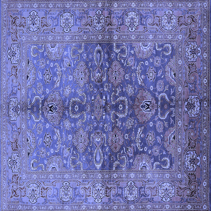 Square Oriental Blue Industrial Rug, urb3057blu