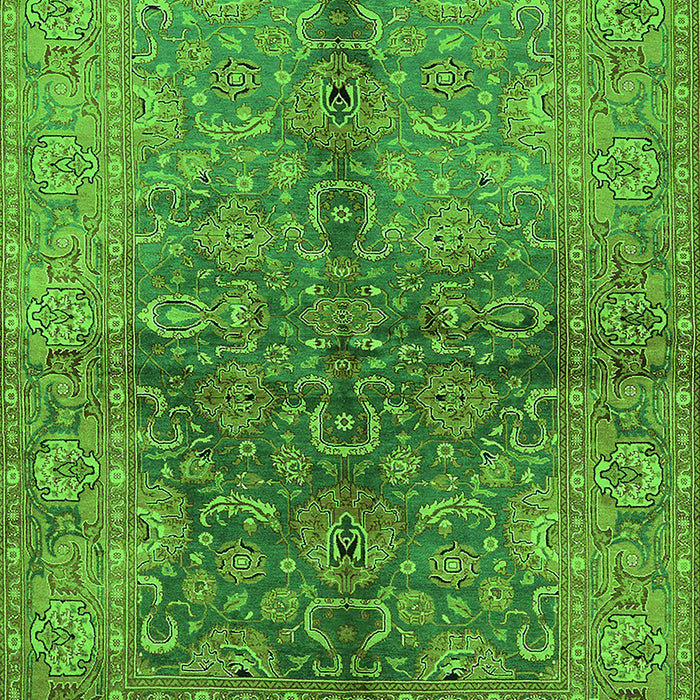 Machine Washable Oriental Green Industrial Area Rugs, wshurb3057grn