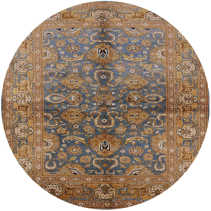 Round Machine Washable Industrial Modern Sepia Brown Rug, wshurb3057
