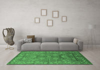 Machine Washable Oriental Emerald Green Industrial Rug, wshurb3058emgrn