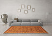 Machine Washable Oriental Orange Industrial Area Rugs in a Living Room, wshurb3058org