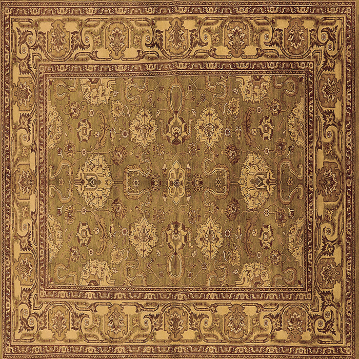 Square Oriental Brown Industrial Rug, urb3058brn