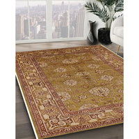 Mid-Century Modern Mahogany Brown Oriental Rug, urb3058