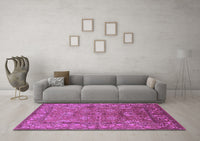 Machine Washable Oriental Purple Industrial Rug, wshurb3058pur