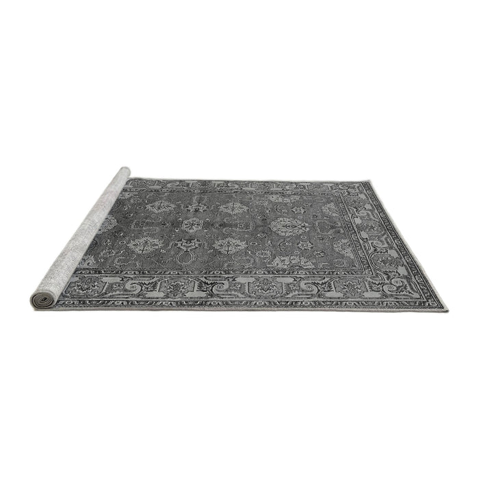 Sideview of Machine Washable Oriental Gray Industrial Rug, wshurb3058gry