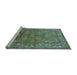 Sideview of Machine Washable Oriental Light Blue Industrial Rug, wshurb3058lblu