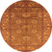 Round Oriental Orange Industrial Rug, urb3058org