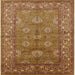 Square Mid-Century Modern Mahogany Brown Oriental Rug, urb3058