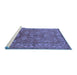 Sideview of Machine Washable Oriental Blue Industrial Rug, wshurb3058blu