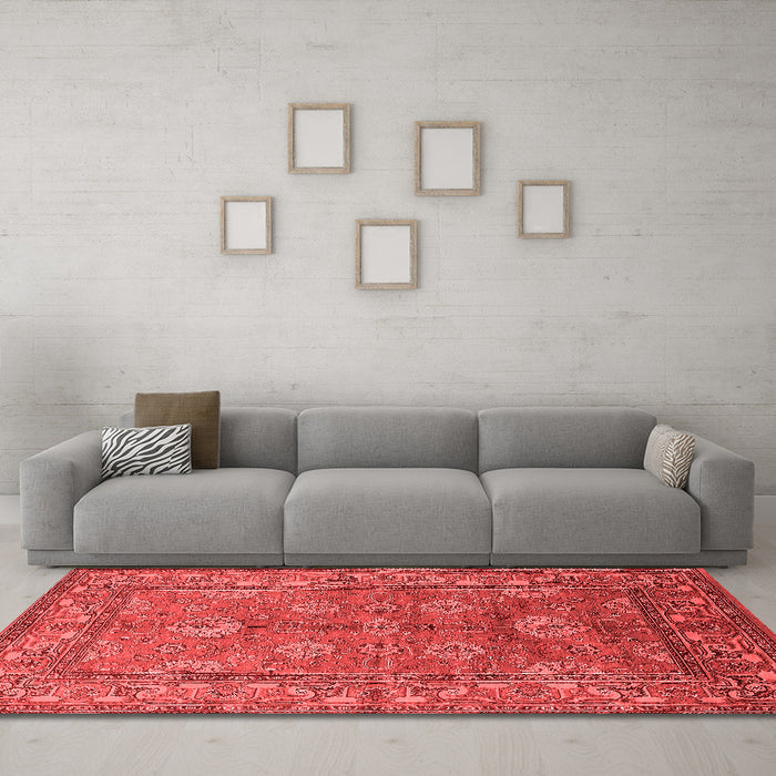 Industrial Red Washable Rugs