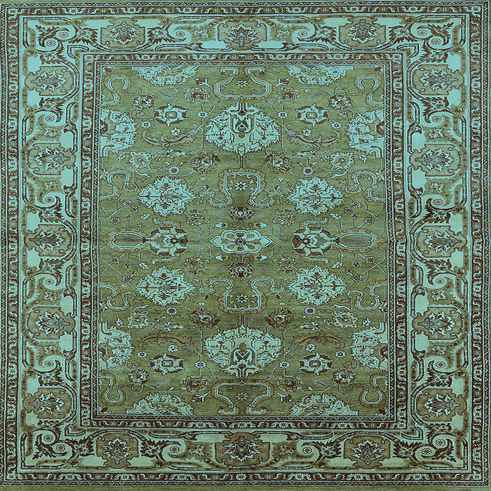 Square Oriental Light Blue Industrial Rug, urb3058lblu