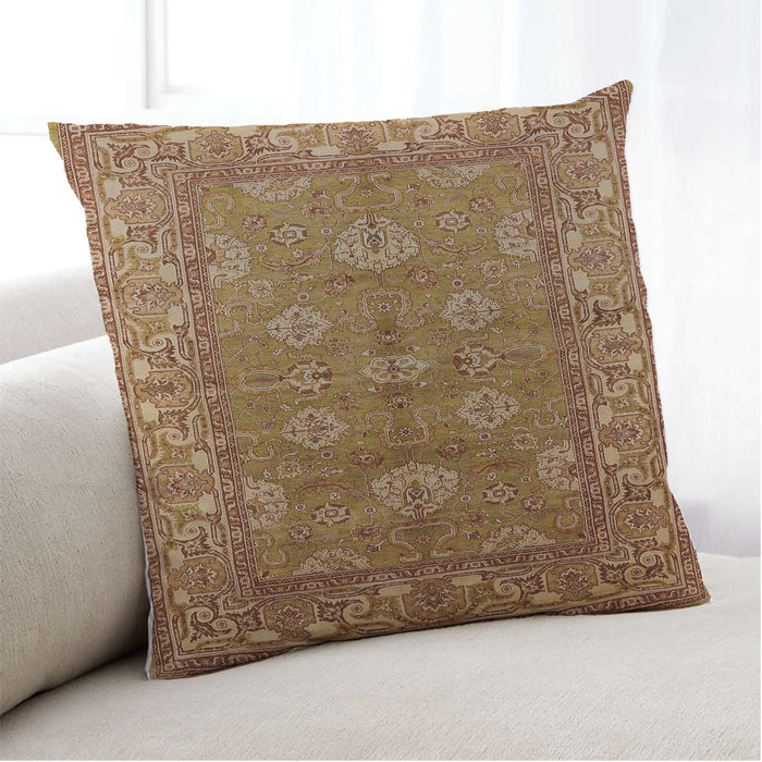 Lifestyle Image of Mid-Century Modern Urban Square Mahogany Brown Throw Pillow, 18 inch by 18 inch, pwurb3058