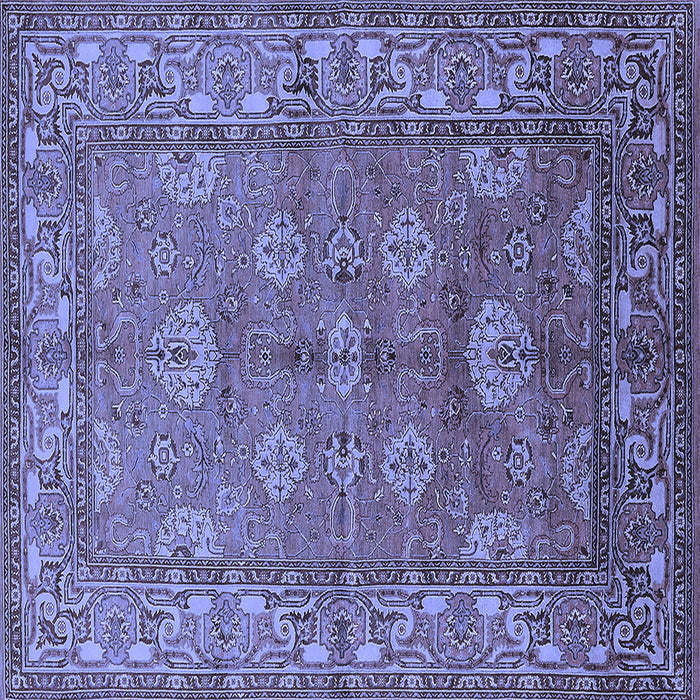 Square Machine Washable Oriental Blue Industrial Rug, wshurb3058blu