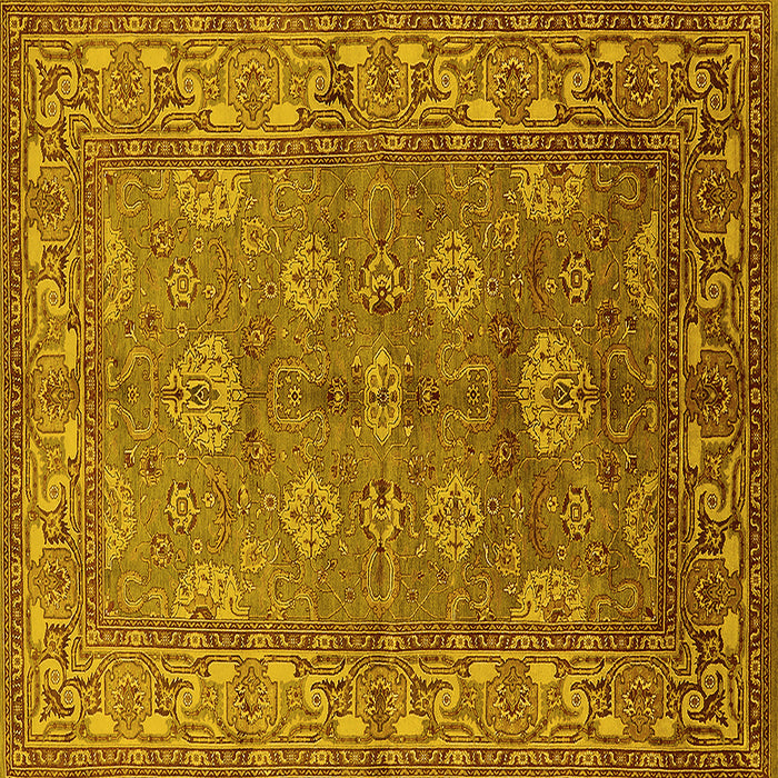 Square Oriental Yellow Industrial Rug, urb3058yw