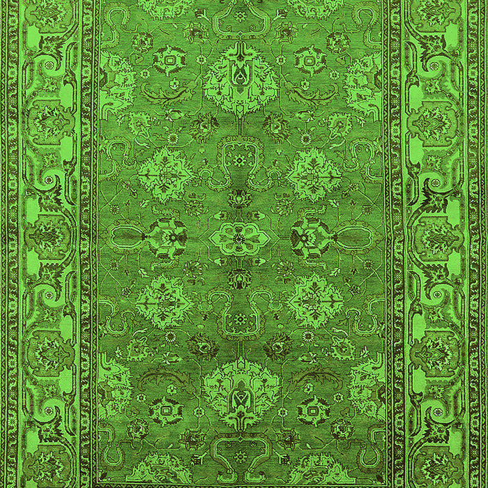 Machine Washable Oriental Green Industrial Area Rugs, wshurb3058grn