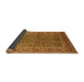 Sideview of Mid-Century Modern Mahogany Brown Oriental Rug, urb3059