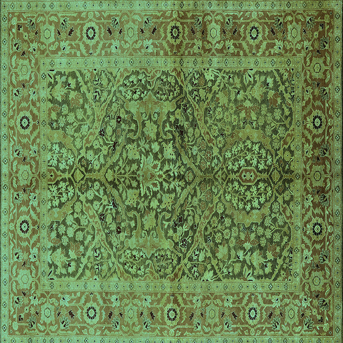 Square Oriental Turquoise Industrial Rug, urb3059turq