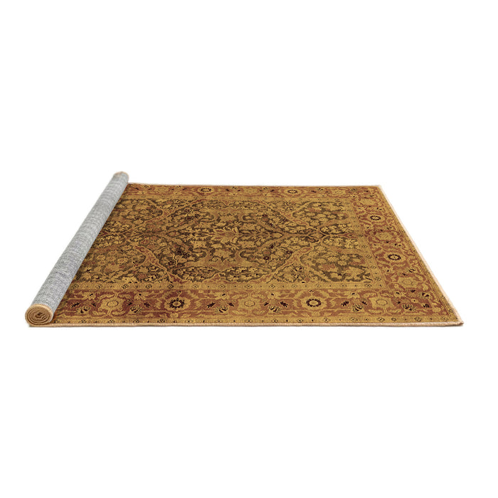 Sideview of Machine Washable Oriental Brown Industrial Rug, wshurb3059brn