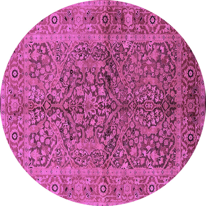 Round Machine Washable Oriental Purple Industrial Area Rugs, wshurb3059pur
