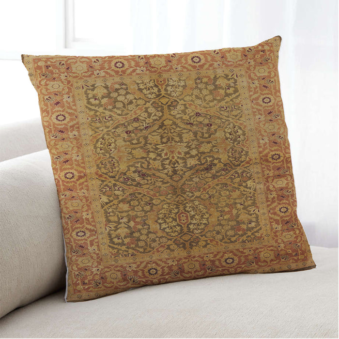 Lifestyle Image of Mid-Century Modern Urban Square Mahogany Brown Throw Pillow, 18 inch by 18 inch, pwurb3059