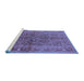 Sideview of Machine Washable Oriental Blue Industrial Rug, wshurb3059blu