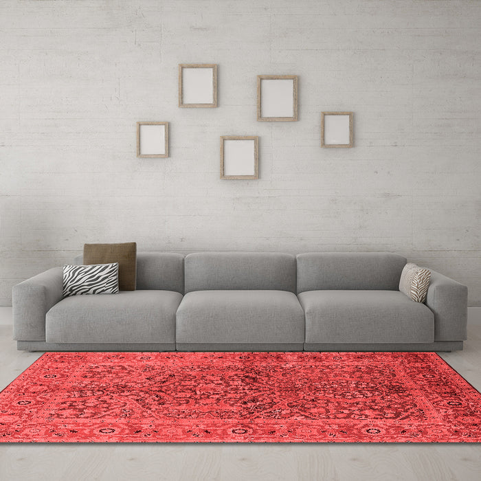 Industrial Red Washable Rugs