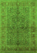 Machine Washable Oriental Green Industrial Area Rugs, wshurb3059grn